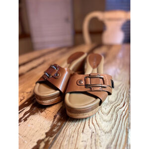 DONALD J PLINER | Brown Loyal Wedge Sandals with Cork Soles 8.5M.